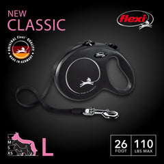 Close-up of Flexi New Classic Tape Leash one-handed brake for easy control.