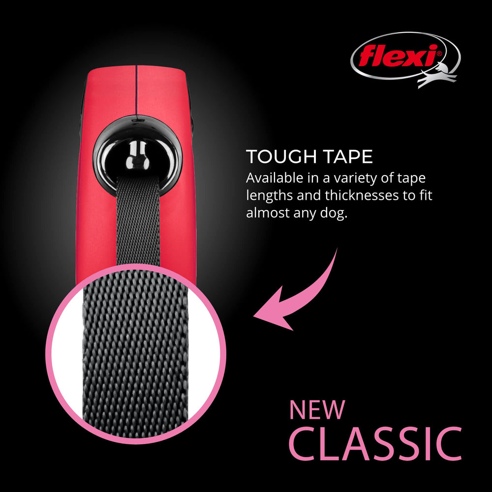 FLEXI New Classic red leash close-up of one-handed brake for smooth control