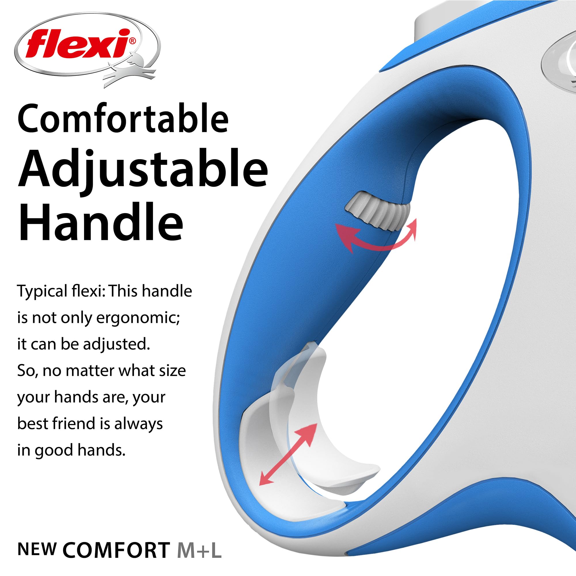 FLEXI New Comfort one-handed braking system for quick, precise distance control.
