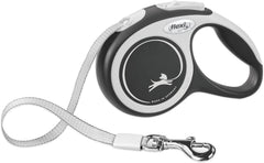 FLEXI New Comfort Tape Leash 16ft grey-black for controlled outdoor walks.