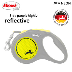 Flexi New Neon Tape Leash one-handed brake enables quick control.