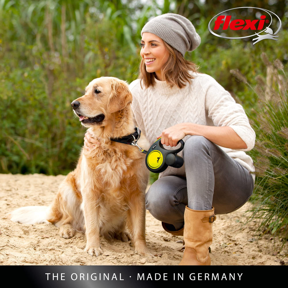 Flexi New Neon Tape Leash ideal for small dogs up to 33 lbs.