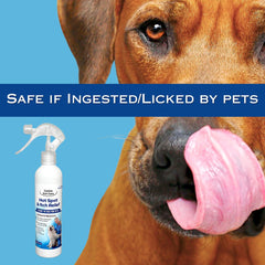 FlexTran Canine Itch Care applied to dog's flank to soothe irritated skin.