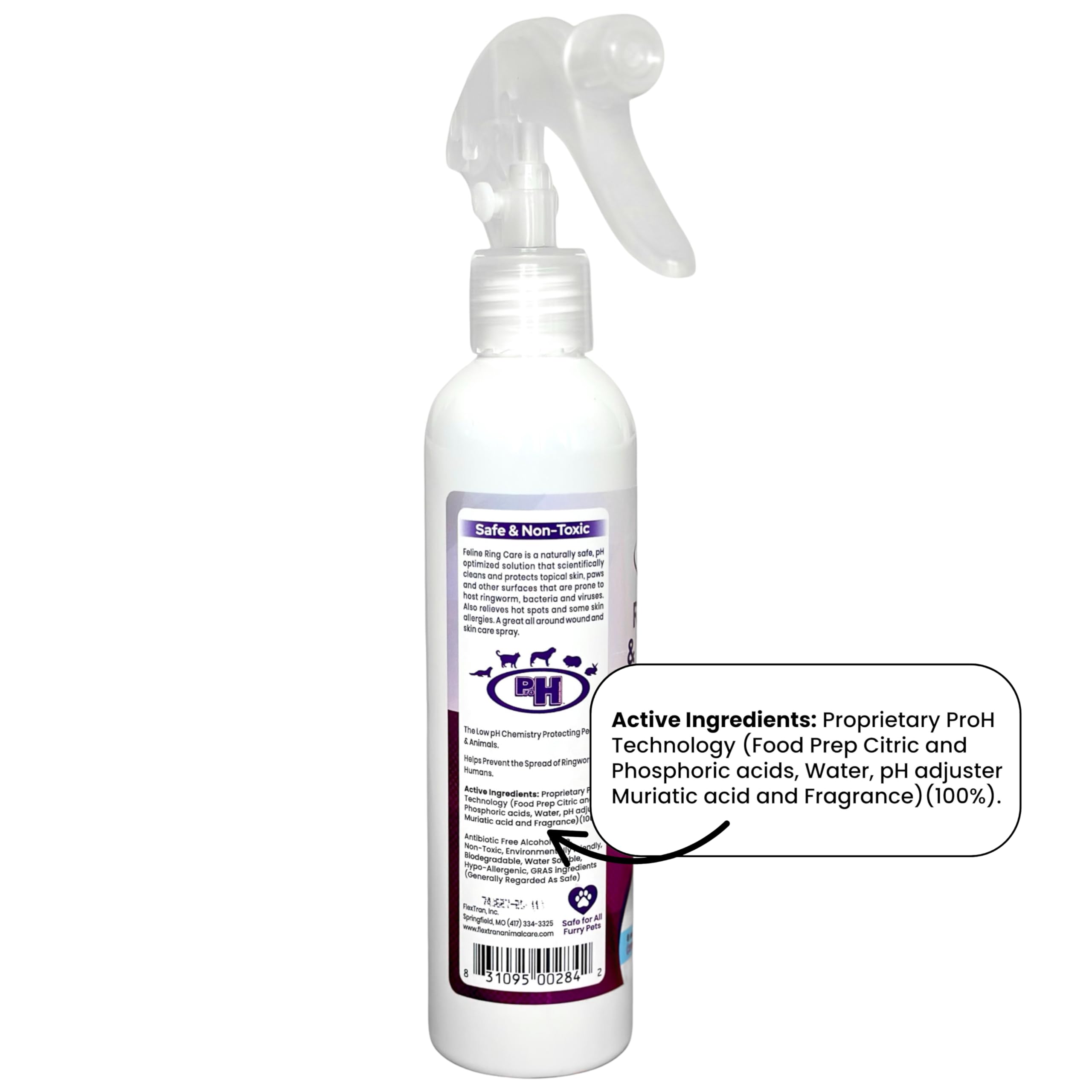 FlexTran Feline Ring Care gentle formula for sensitive cat skin.
