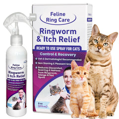 FlexTran Feline Ring Care spray bottle for itch relief on pets.