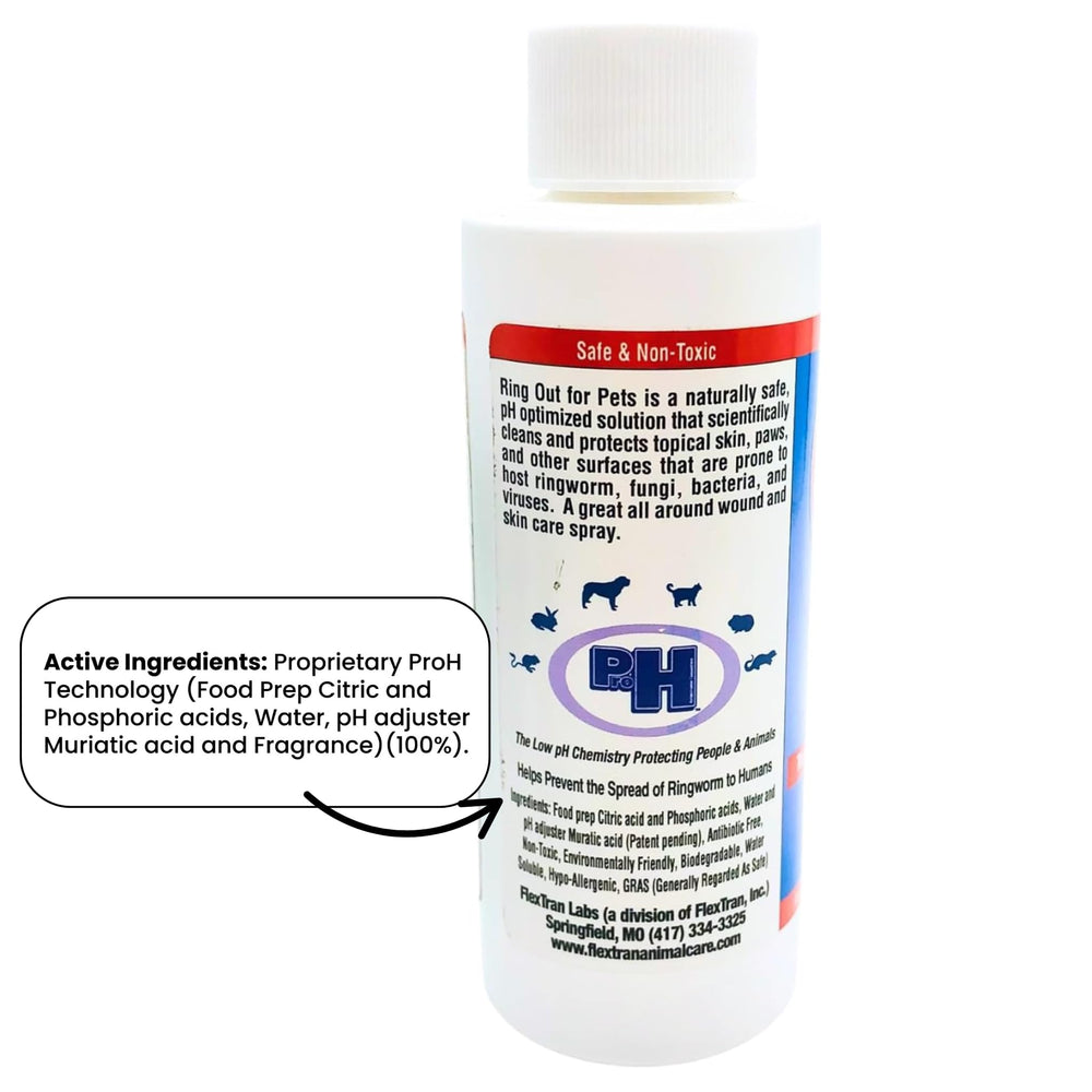 FlexTran Ring Out for Pets packaging indicates a 32 oz yield