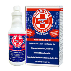 FlexTran Ring Out Shampoo 32oz bottle front view for gentle pet cleansing.