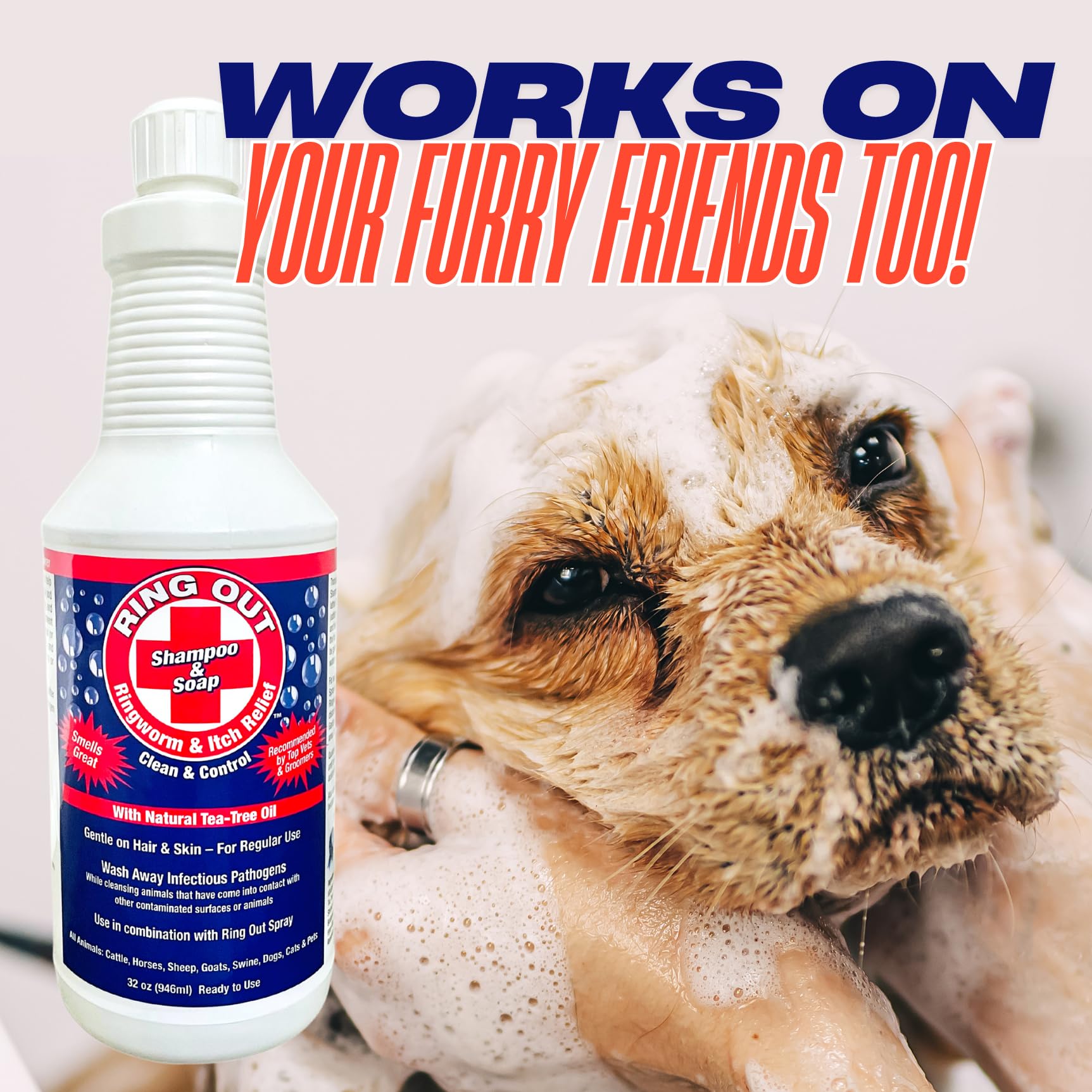 FlexTran Ring Out Shampoo suitable for multiple livestock types.