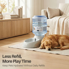 Flexzion automatic waterer for dogs and cats in use and refilling as needed