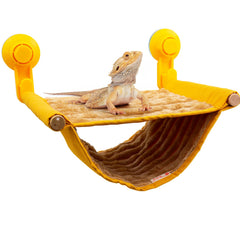 FlidRunest bearded dragon hammock with suction cups for secure resting.
