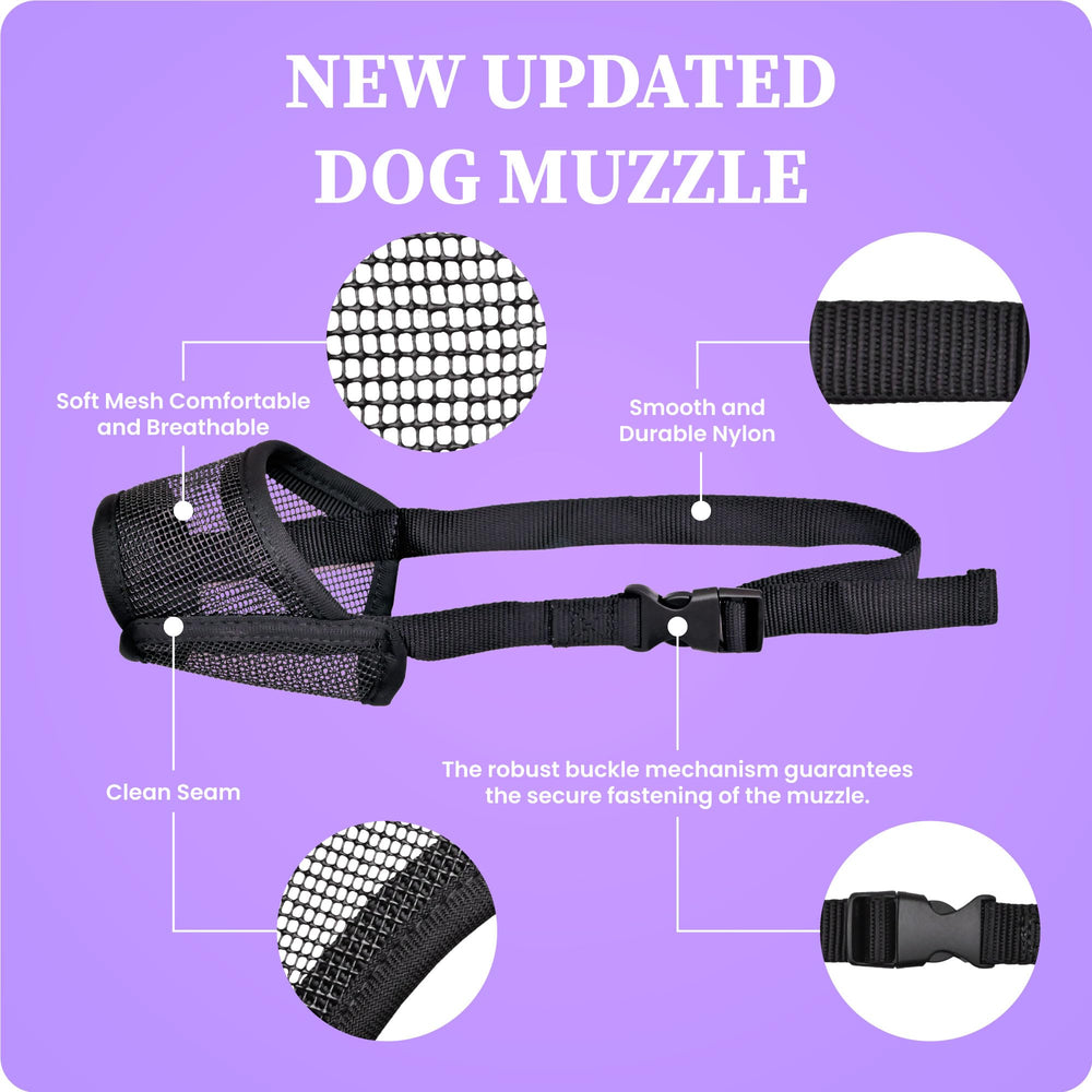 Flintstone muzzle with plush nose padding protects sensitive snout.