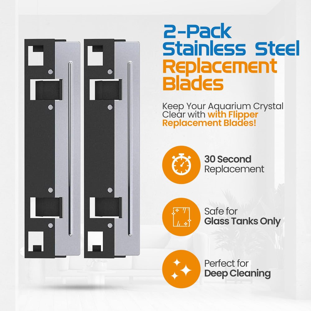 FL!PPER ultra-low-profile blades reach tight corners in freshwater and saltwater tanks.