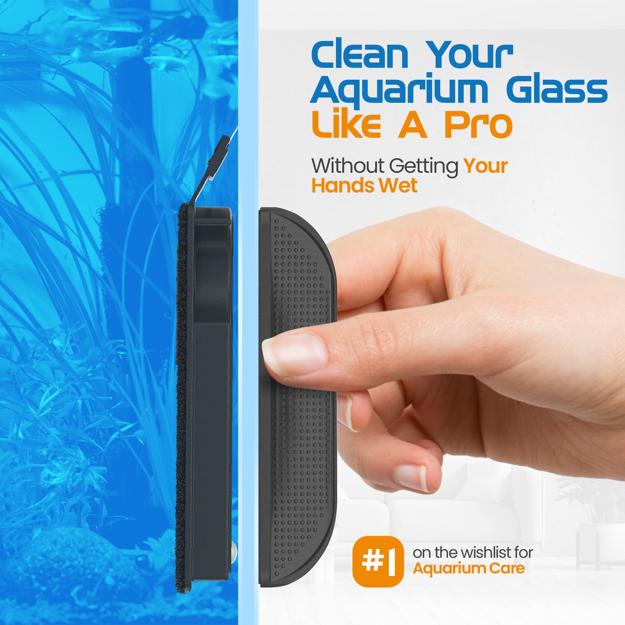 FL!PPER Cleaner Float supports glass and acrylic tanks up to 12mm.