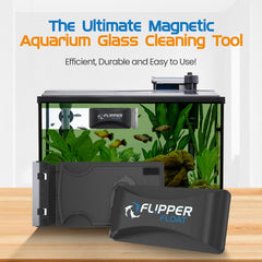 FL!PPER Float scrubbing action highlights effective algae removal on glass.