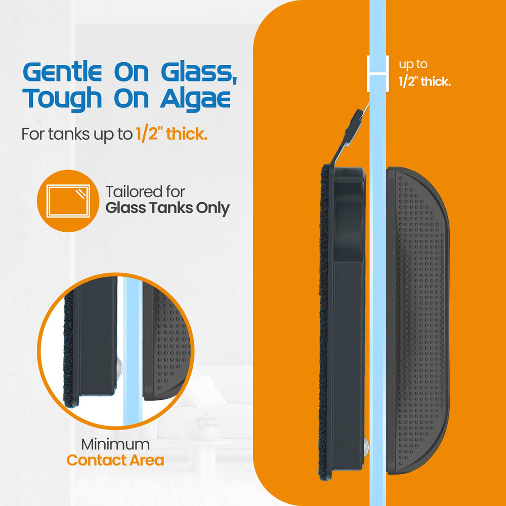 FL!PPER Float side magnet demonstrates easy scrubbing without entering the tank.