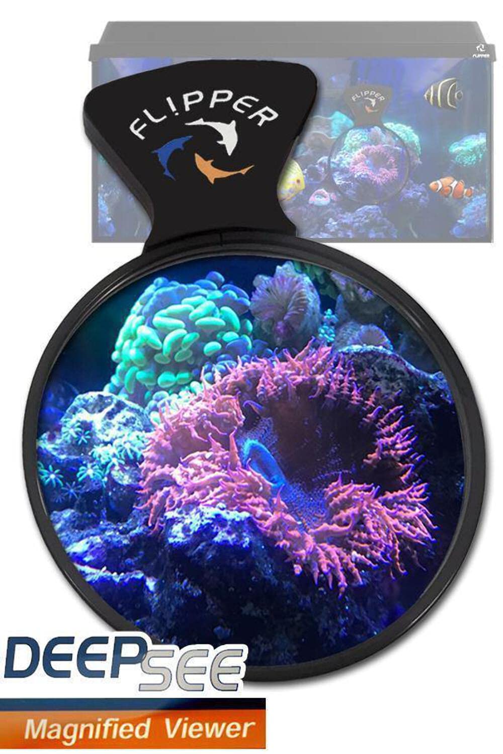 Flipper DeepSee magnetic hold keeps glass or acrylic tank viewing hands-free.