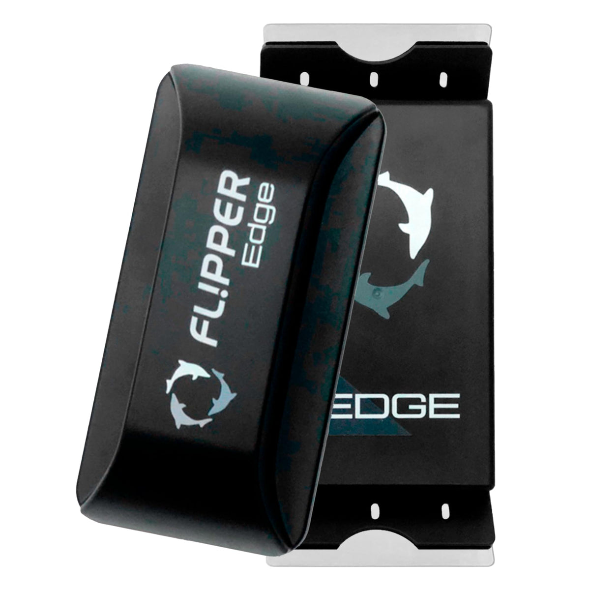 Flipper Edge 2-in-1 scrubber-scraper on glass tank.