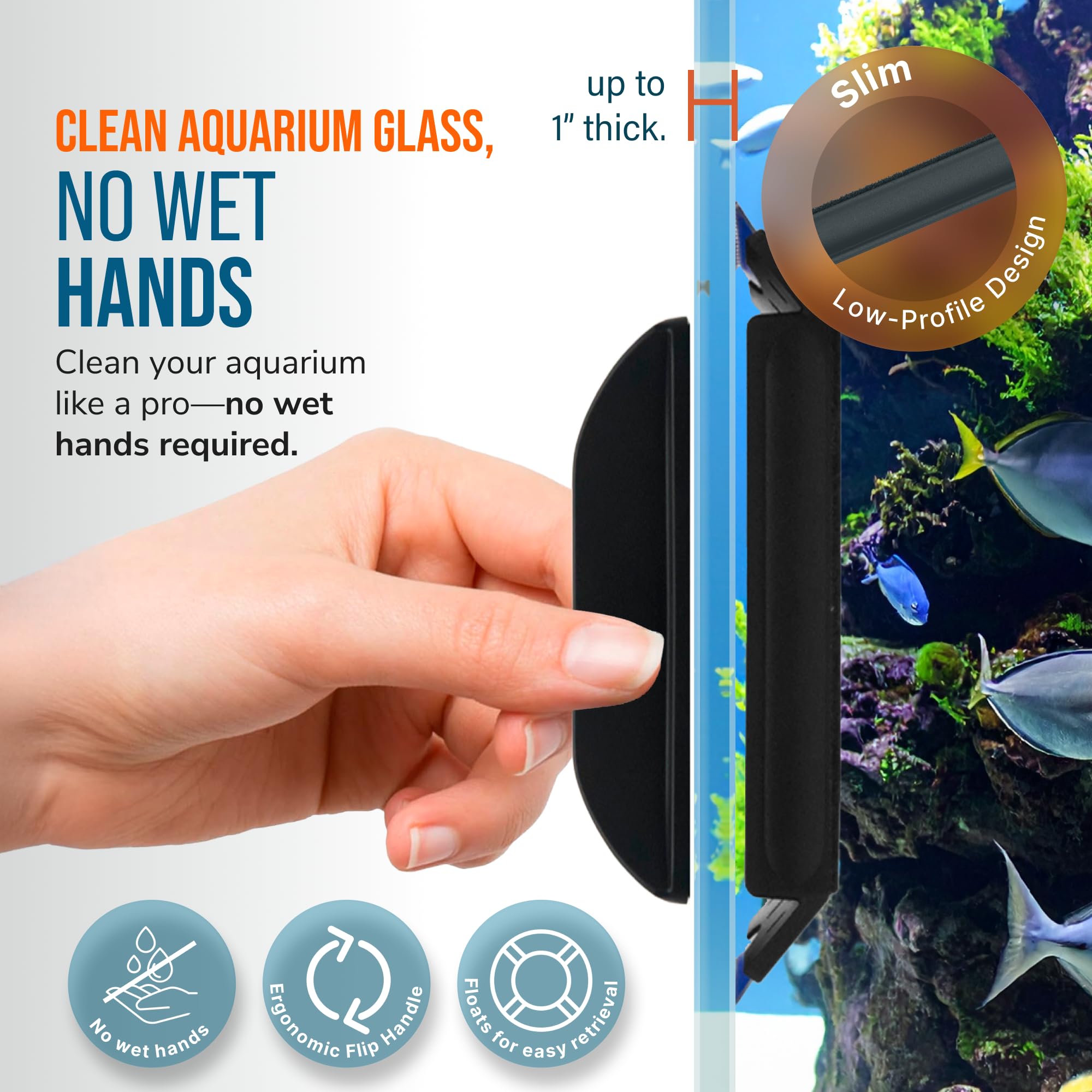 FL!PPER Edge blades are acrylic-safe for safe tank care.