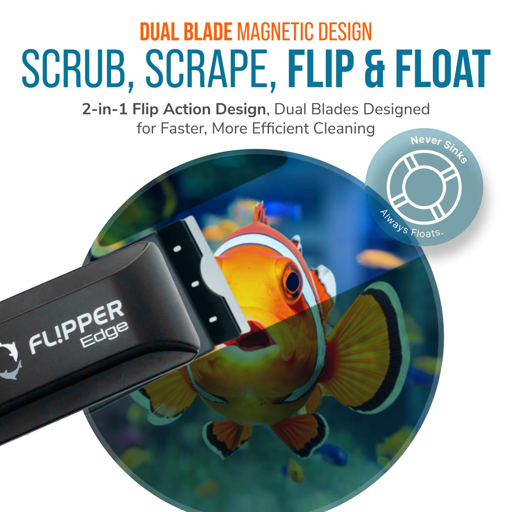 Flipper Edge dual-blades cleaning stubborn algae and coraline.