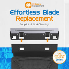 FL!PPER glass scraper blades install quickly on compatible cleaners for efficient maintenance.