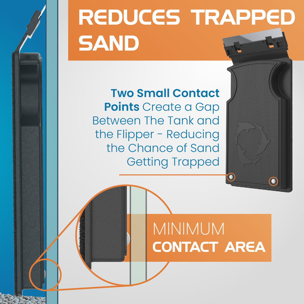 Flipper Max cleans edges and corners with a slim low-profile design.