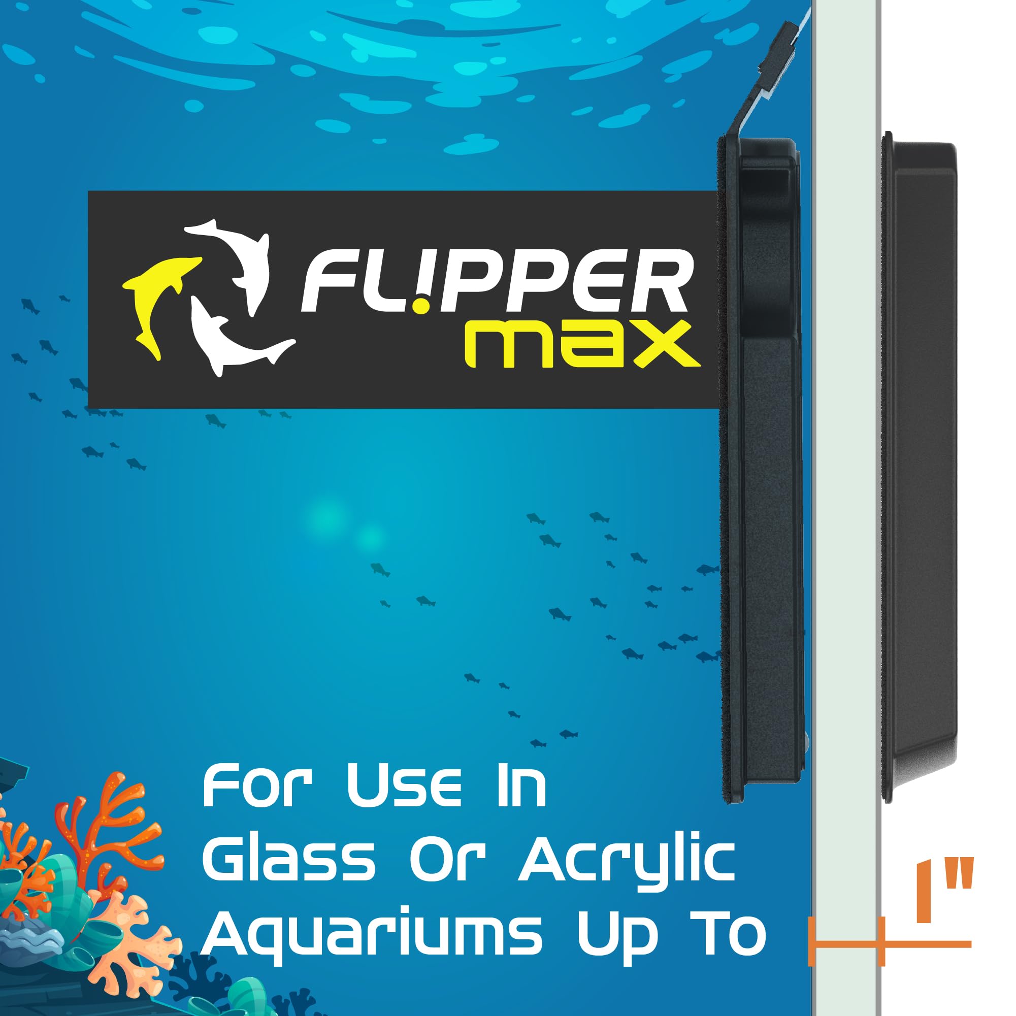 Flipper Max stainless steel and ABS blades suit glass and acrylic surfaces.