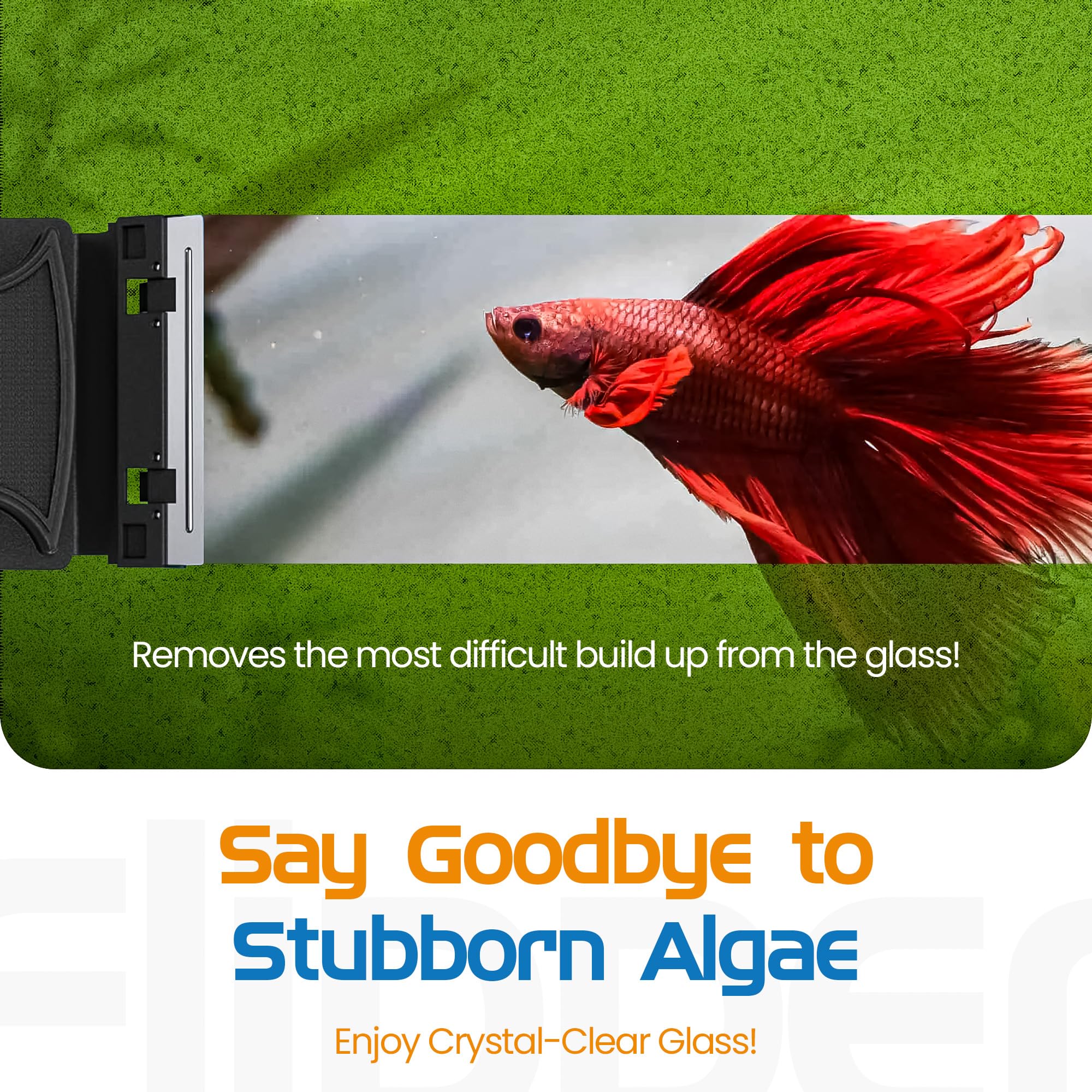 FL!PPER blades fit ¼”–½” glass thickness for broad aquarium compatibility.