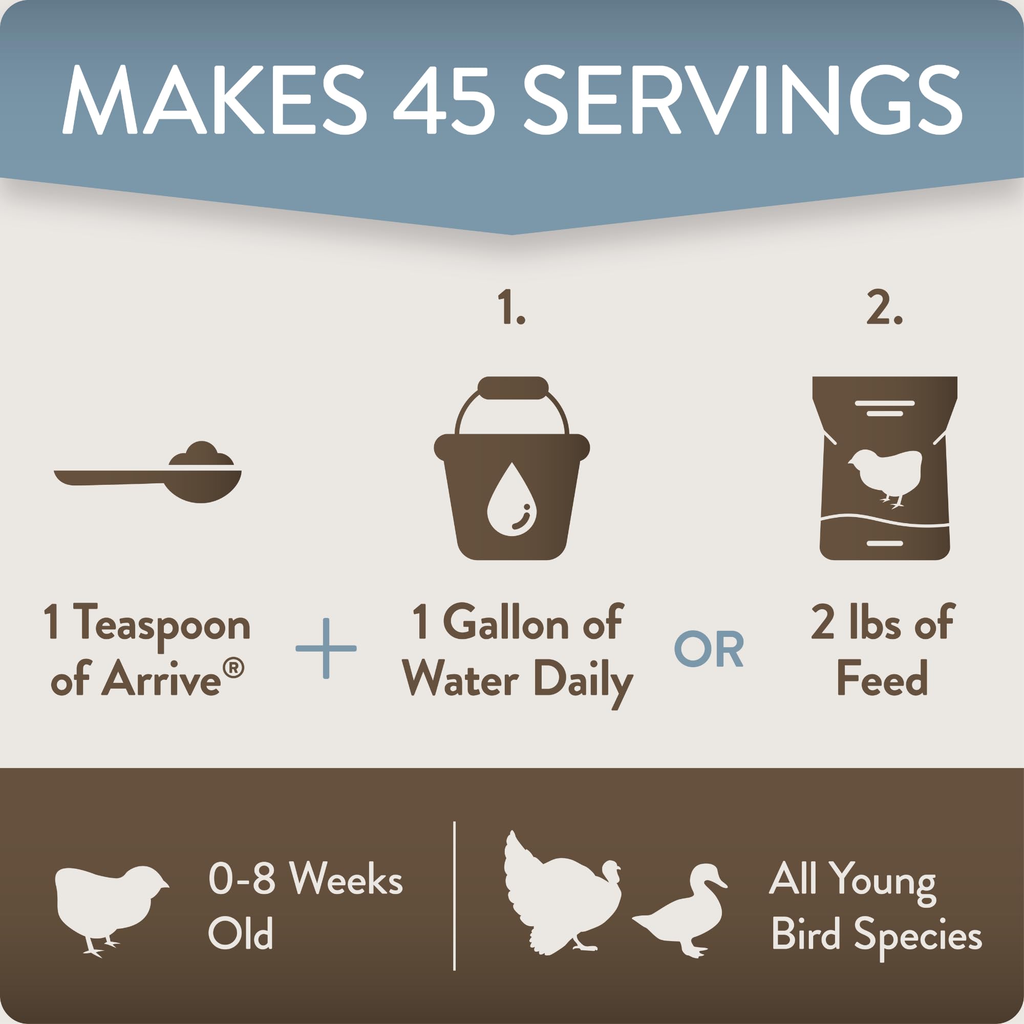 USA-grown live bacteria in Arrive support reliable, high-quality formulation.