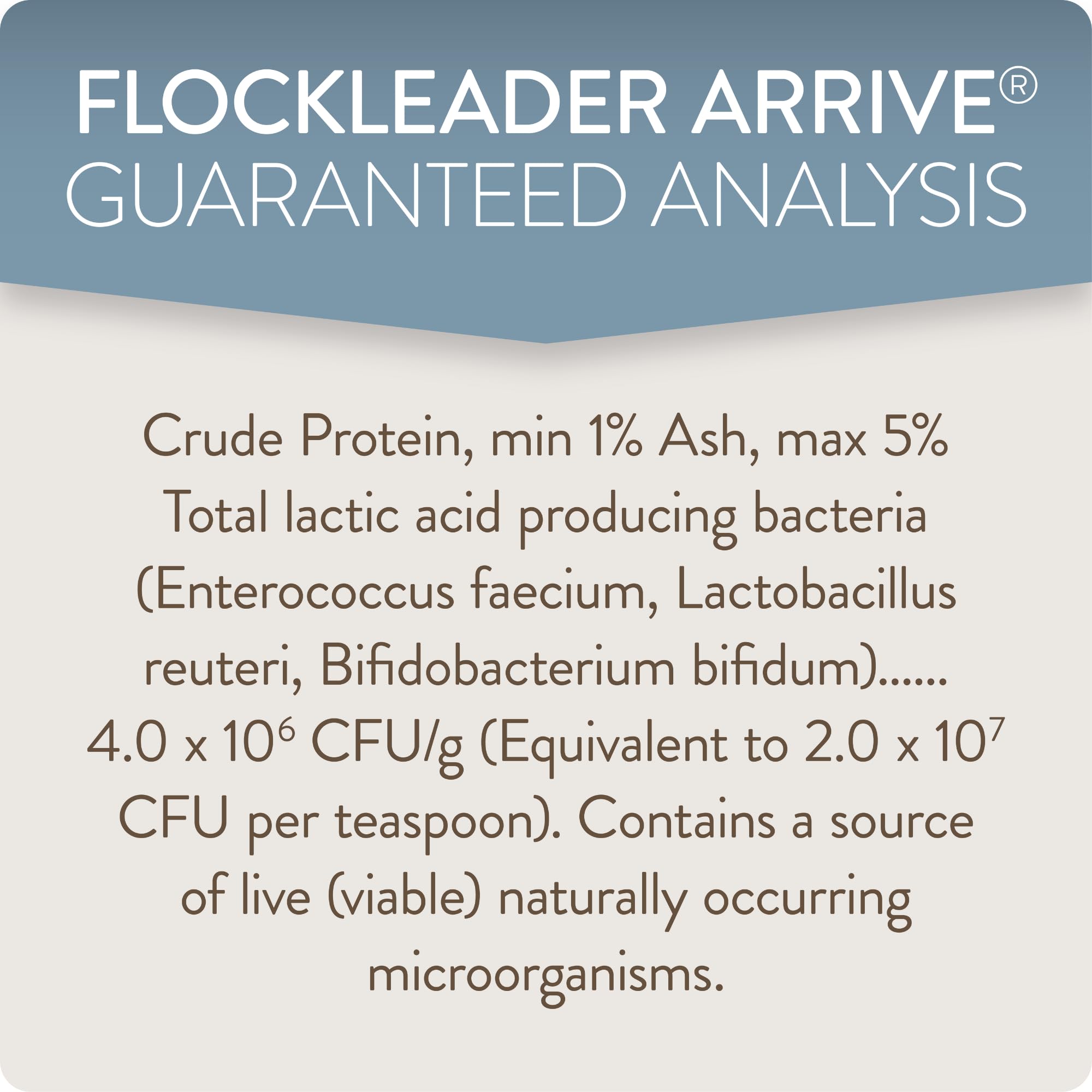 Arrive is safe for all poultry species up to eight weeks.