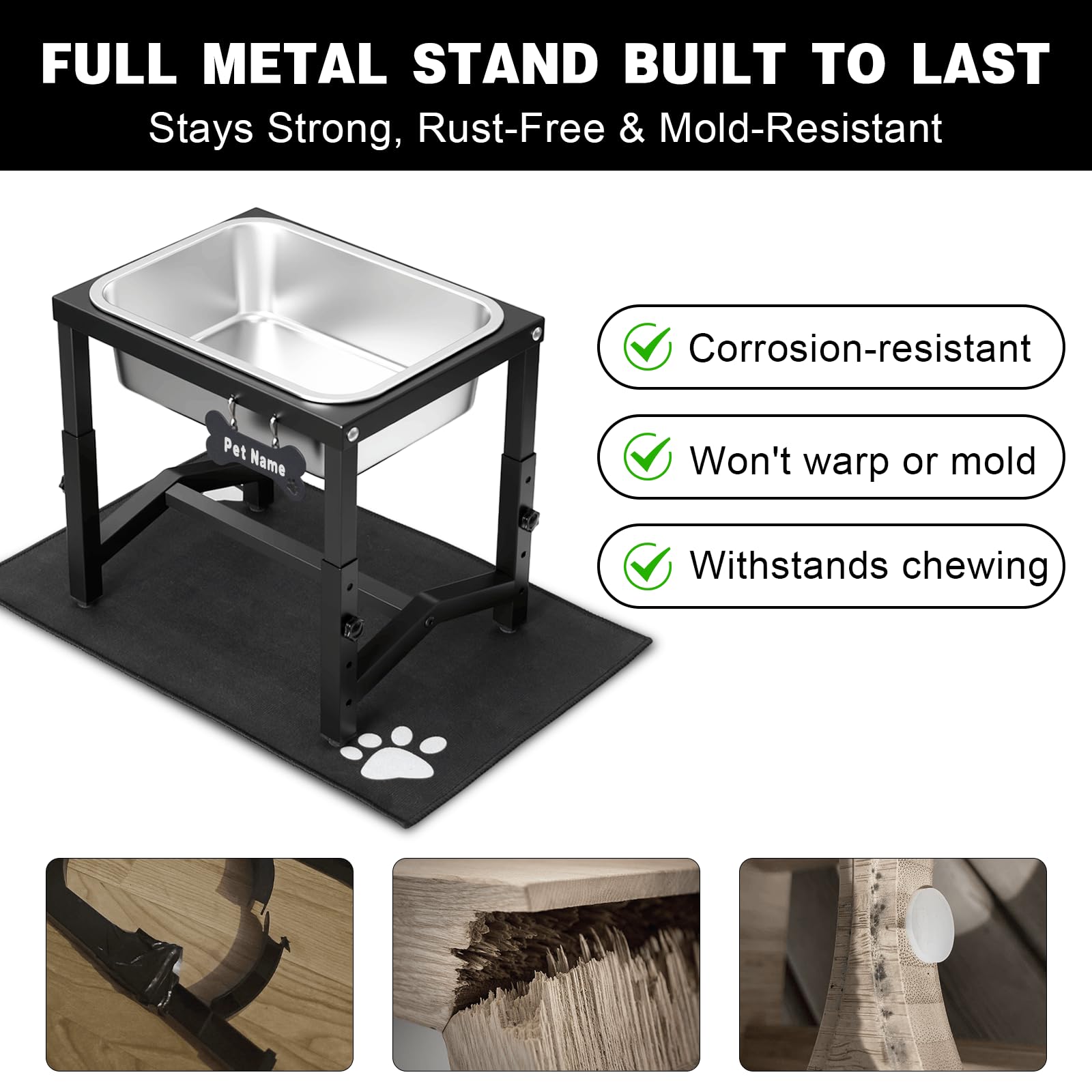 Flodomix anti-slip base keeps the stand stable on varied floors.