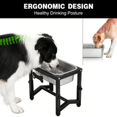 Flodomix height settings image demonstrates 7.8 to 12 inch options for growing dogs