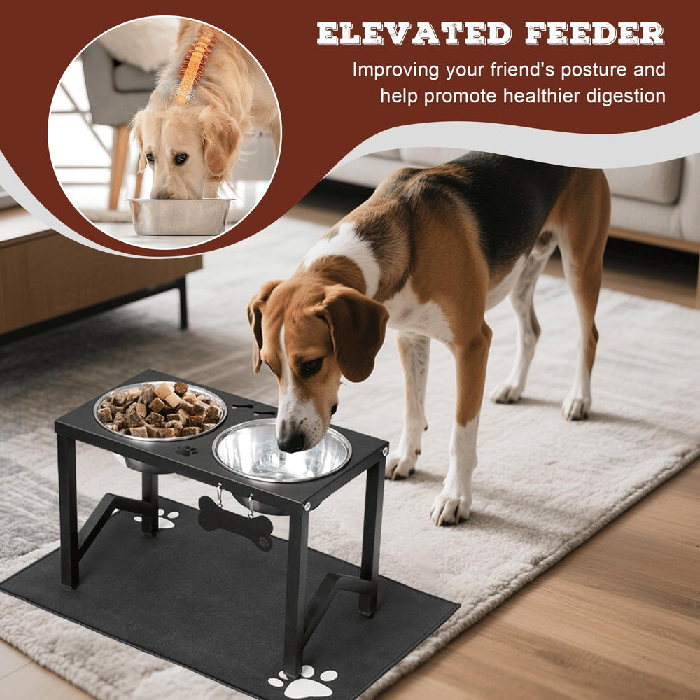 Flodomix dual thick stainless bowls providing durable capacity for medium to large dogs