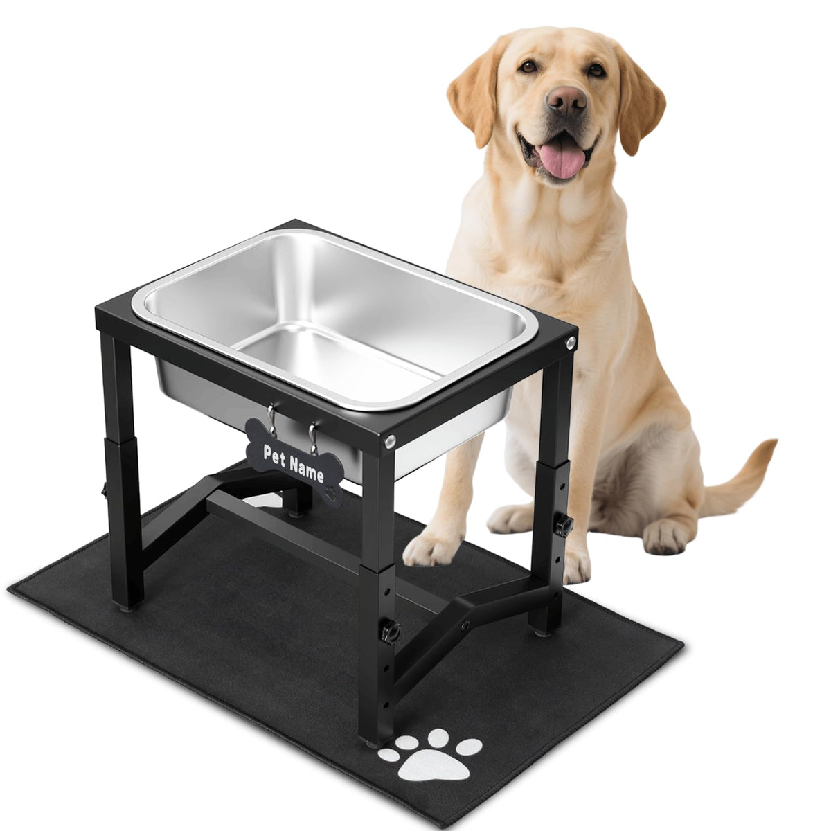 Flodomix elevated dog water bowl stand supports comfortable drinking for large dogs.