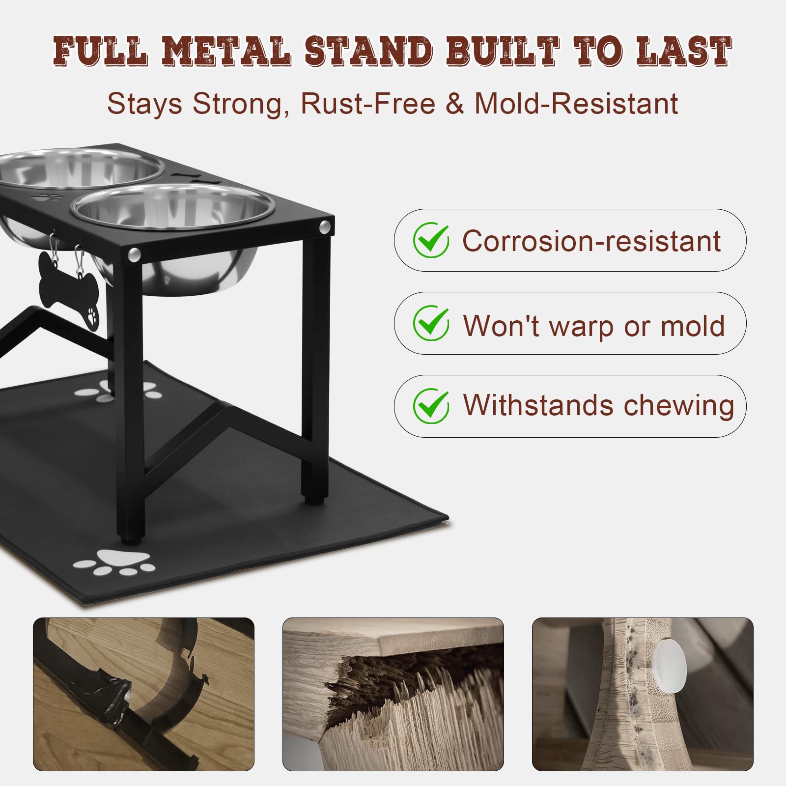 Flodomix 11.8-inch height promotes comfortable dining for dogs with mobility needs