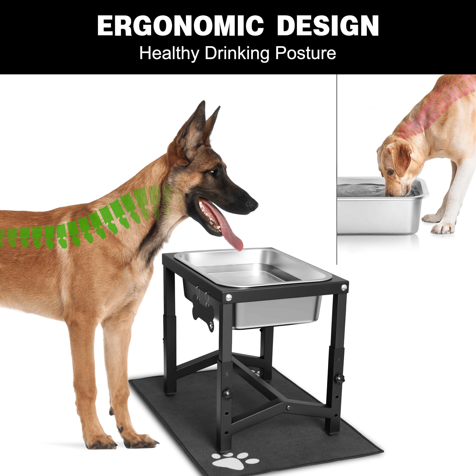 Flodomix two-gallon dog water bowl provides ample hydration for multiple pets.