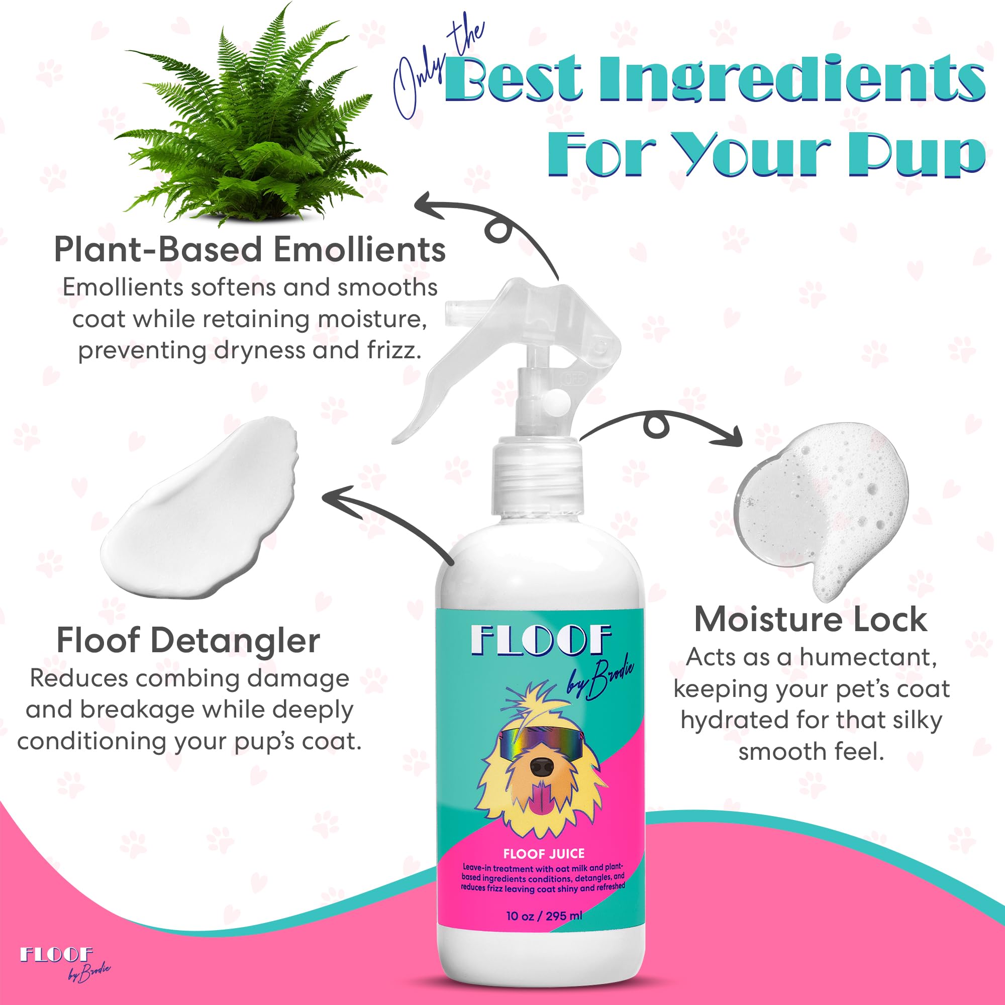 Floof by Brodie Floof Juice spray close-up demonstrates odor control.
