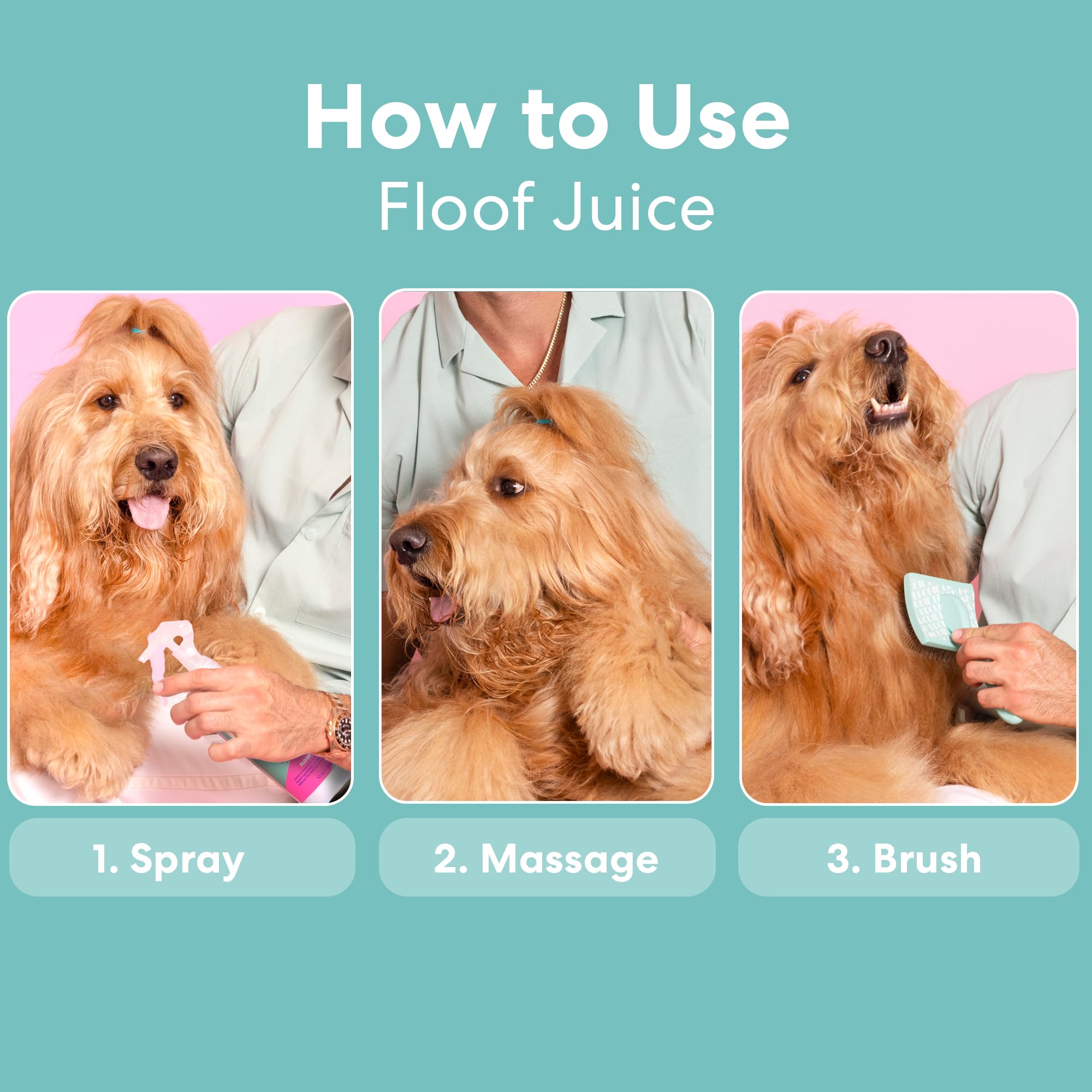 Floof by Brodie Floof Juice travel-friendly bottle for on-the-go grooming.