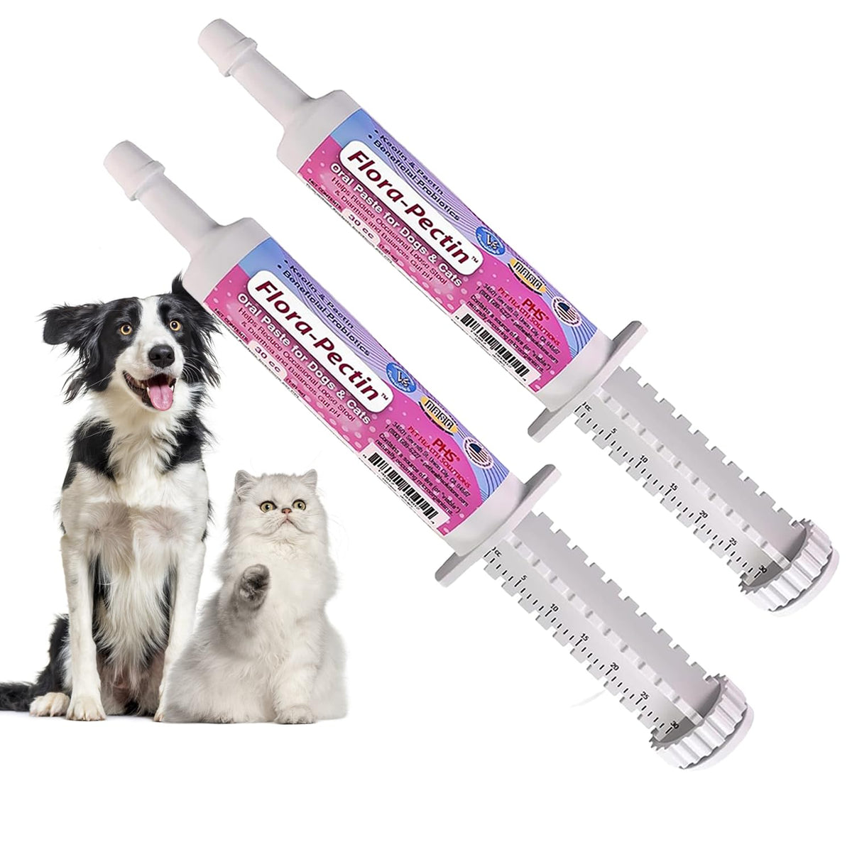 FLORA-PECTIN chicken-flavored paste packaging supports easy dosing for pets.