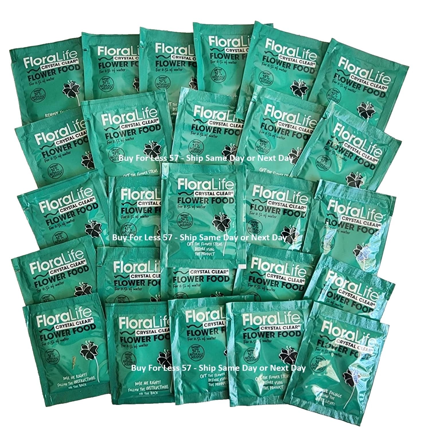 Floralife Crystal Clear Powdered Flower Food keeps cut flowers looking fresh