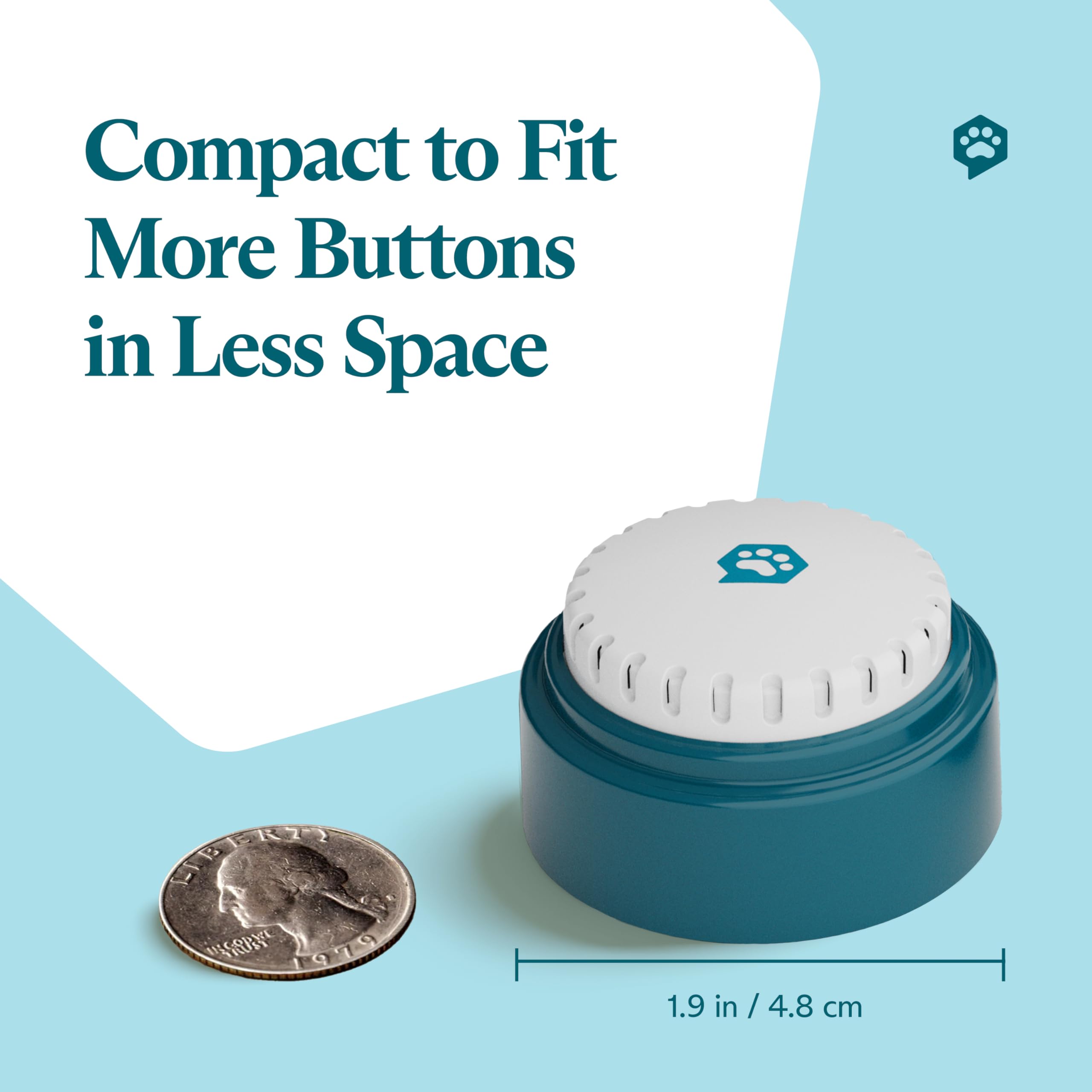 FluentPet Speak Up Button press-easy design suits small paws for effortless use.