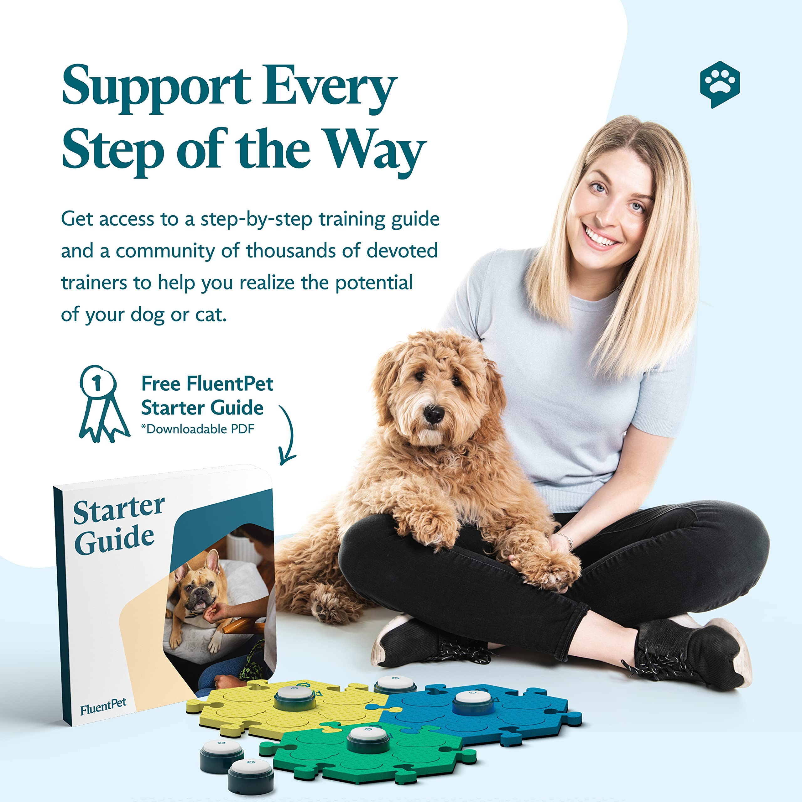 FluentPet step-by-step video guide simplifies setup and training.