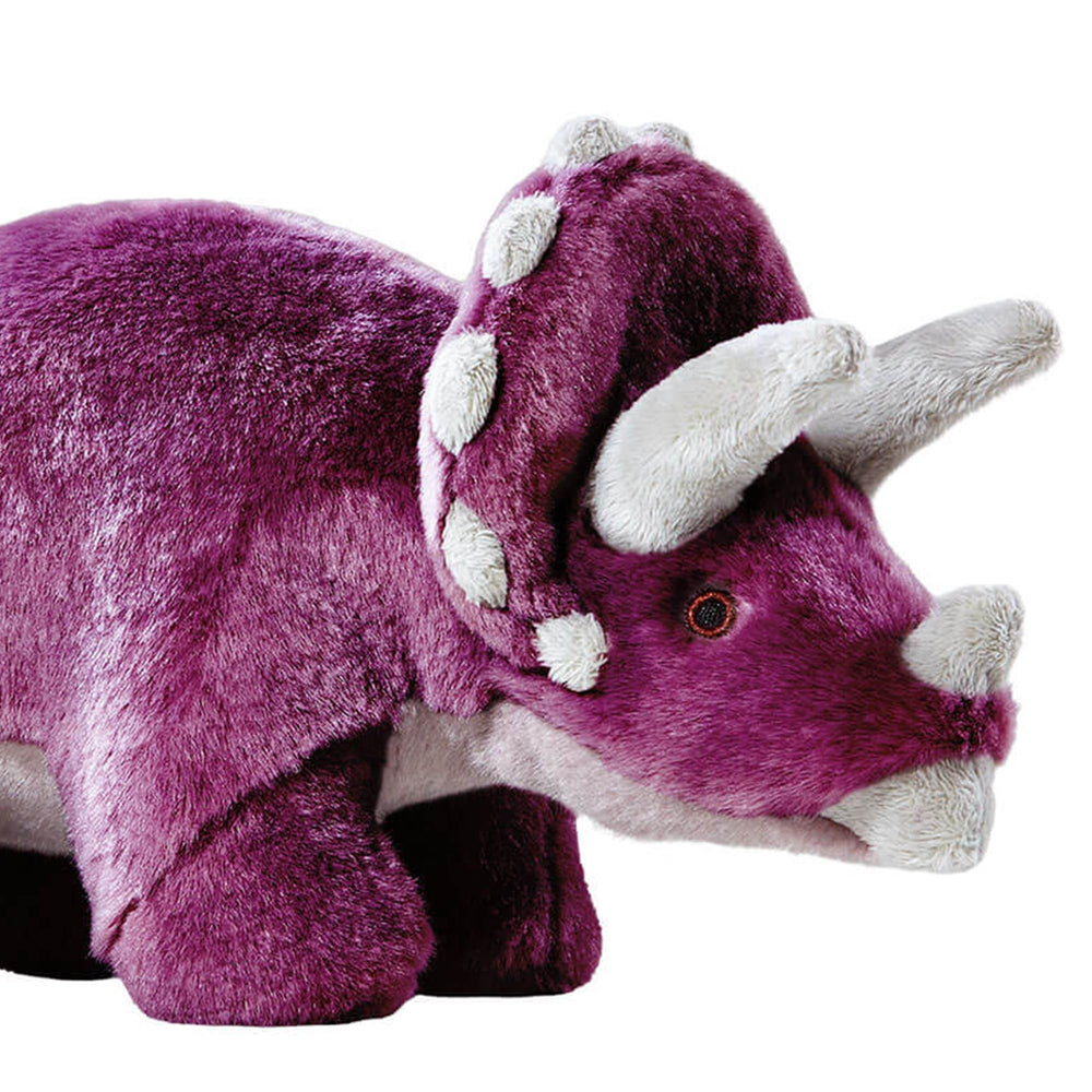 Charlie Triceratops plush toy in action during play, ideal for large dogs.
