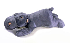 Fluff & Tuff Helga the Hippo plush toy with durable squeaker for interactive play.