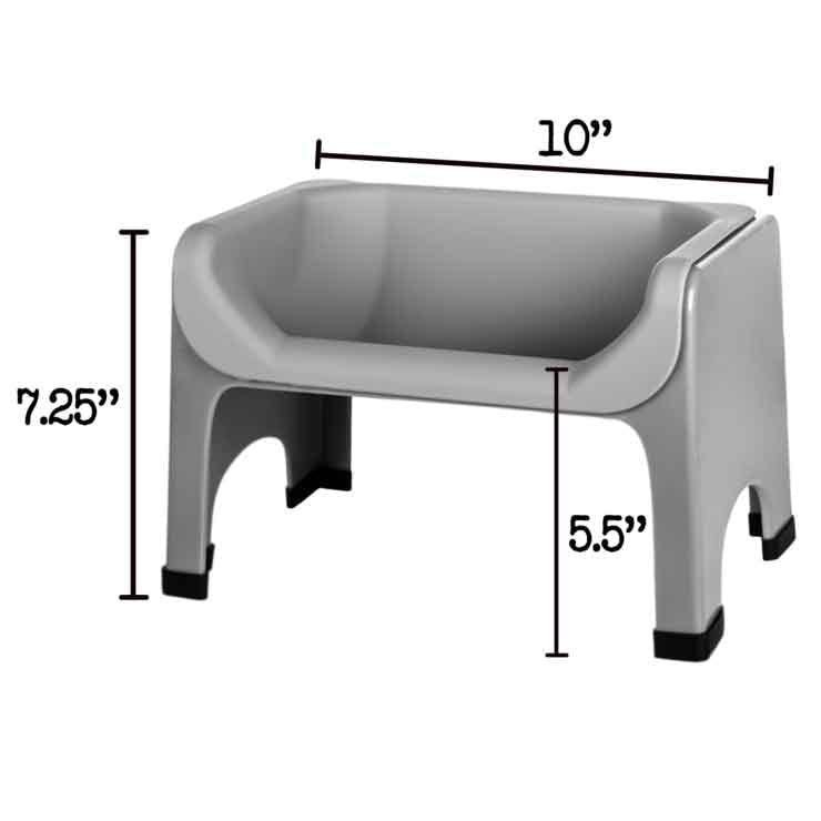 Fluff Trough non-slip feet stabilize the bowl during meals.