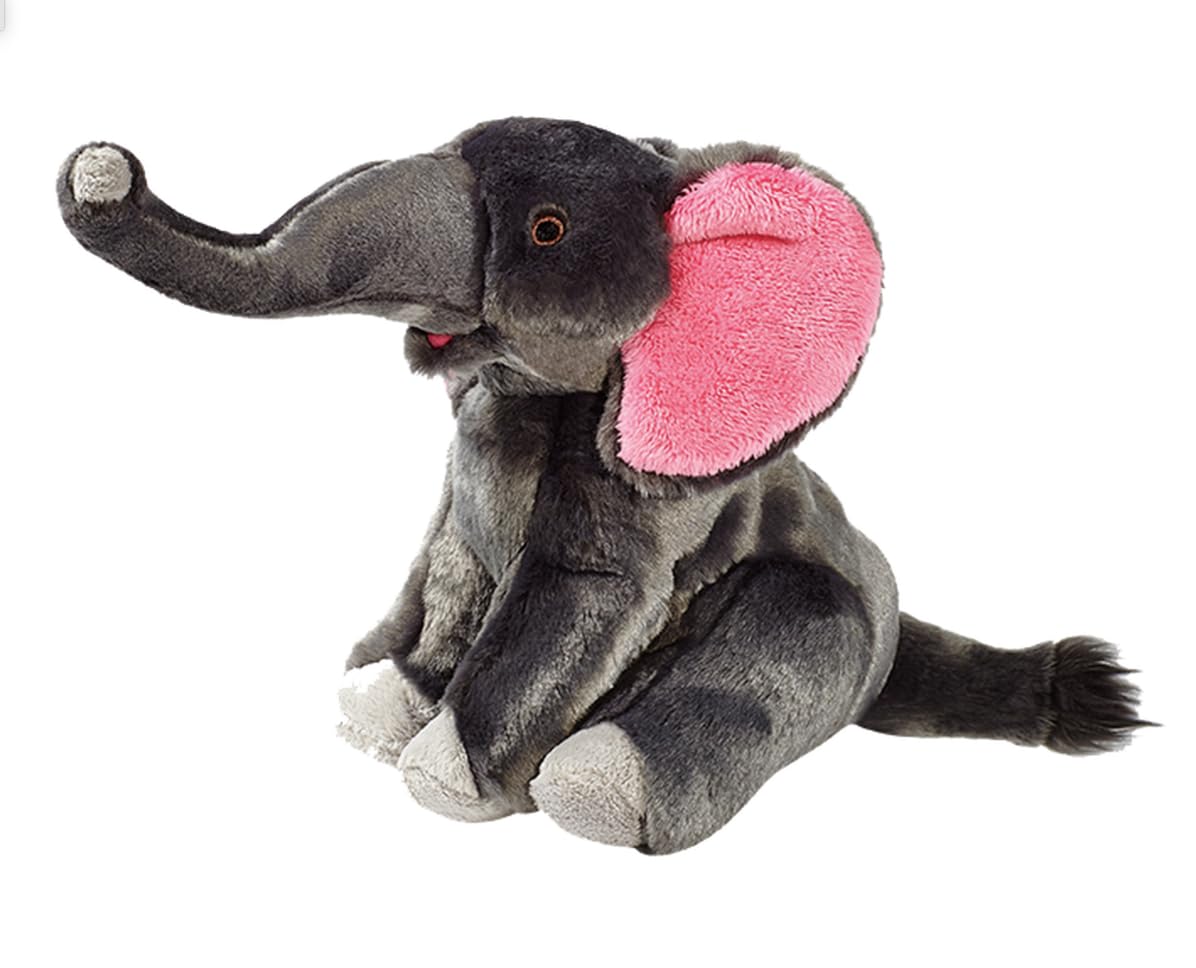 Fluff and Tuff Edsel Elephant, 11-inch height, ideal for cuddles and interactive play.