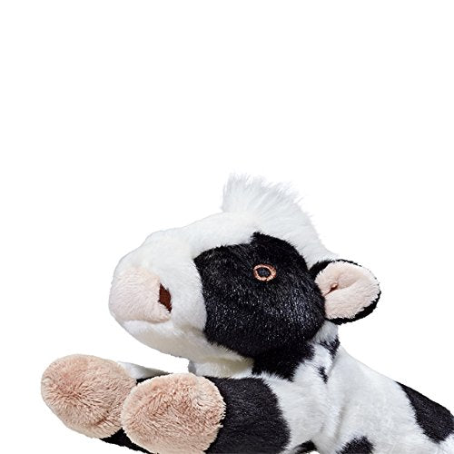 Marge the Cow close-up with embroidered eyes for safe supervised play.