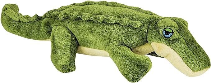 Close-up of Savannah Baby Gator with embroidered eyes for safe, supervised plush play