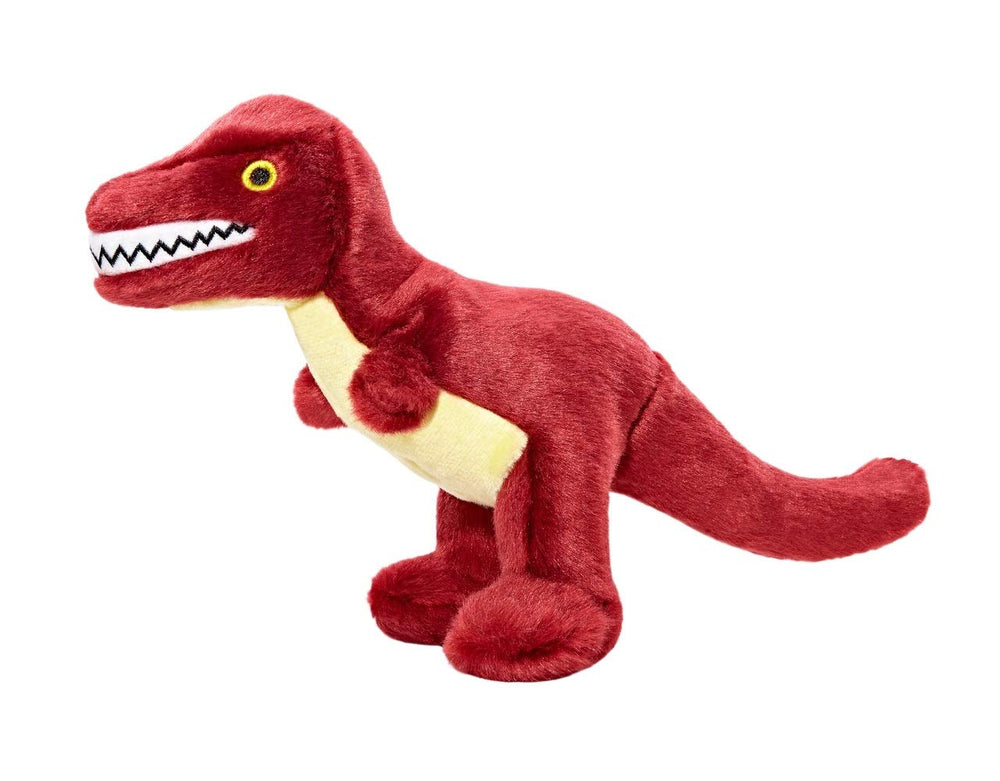 Fluff & Tuff Tiny T-Rex plush dog toy for small dogs, durable and machine washable for everyday play.