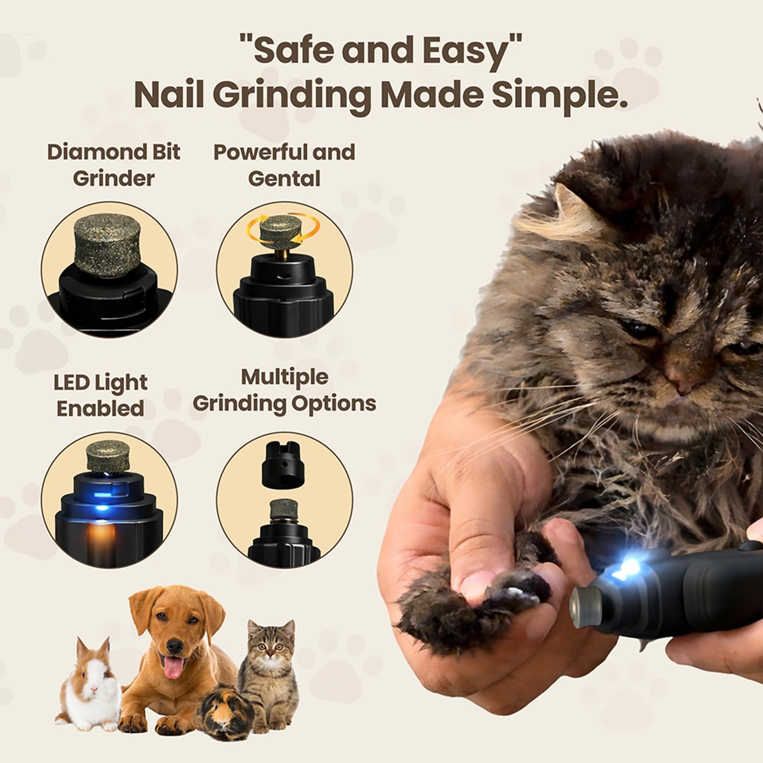 FluffyCare safety guard helps prevent accidental nicks during trimming