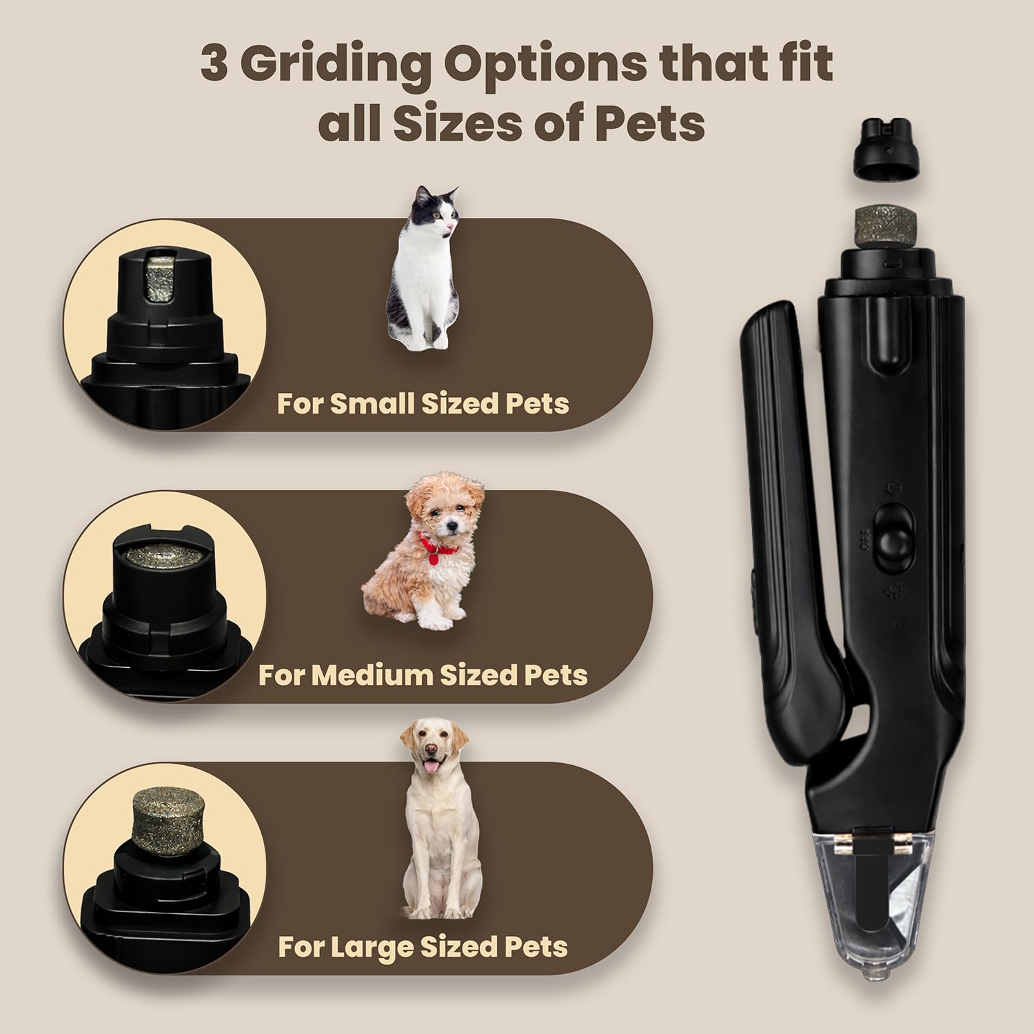 FluffyCare ultra-quiet motor supports calm grooming sessions